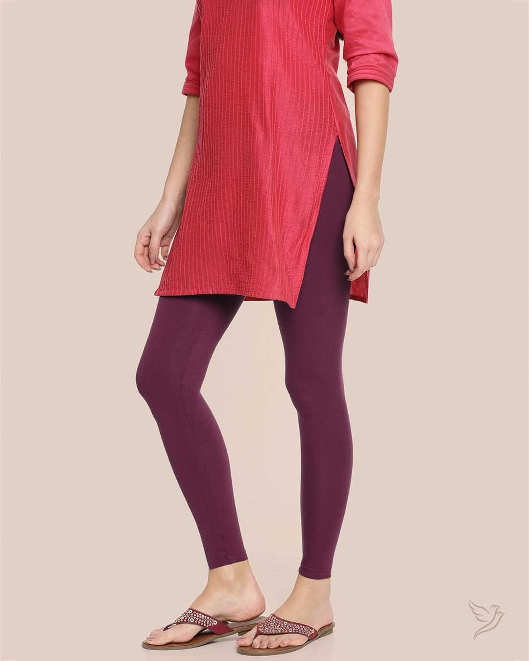 Twin Birds Ankle Legging - Grape Vine