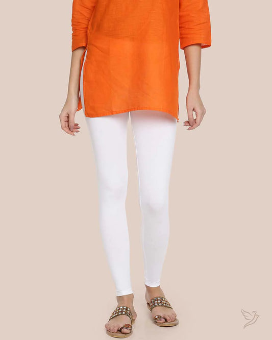 Twin Birds Ankle Legging - Pearl White