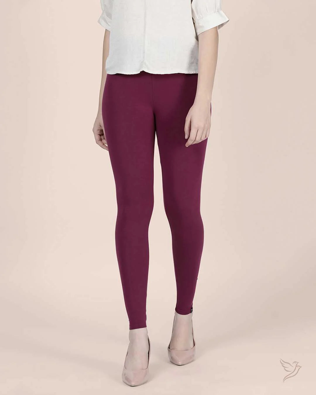 Twin Birds Ankle Legging - Mulberry