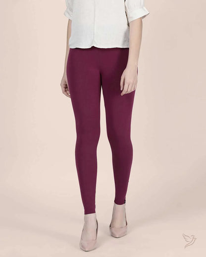 Twin Birds Ankle Legging - Mulberry