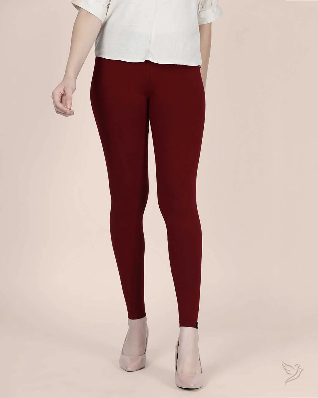 Twin Birds Ankle Legging - Cherry Berry