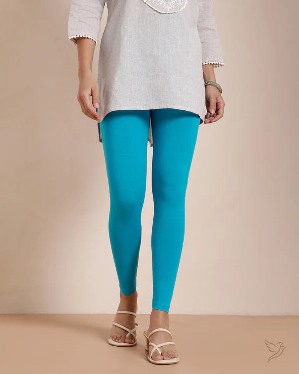 Twin Birds Ankel Legging - Cyan Cyan