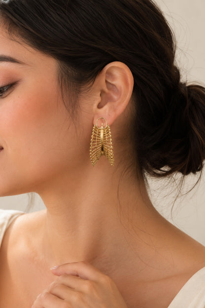 Filigree Fan Hoop Earrings