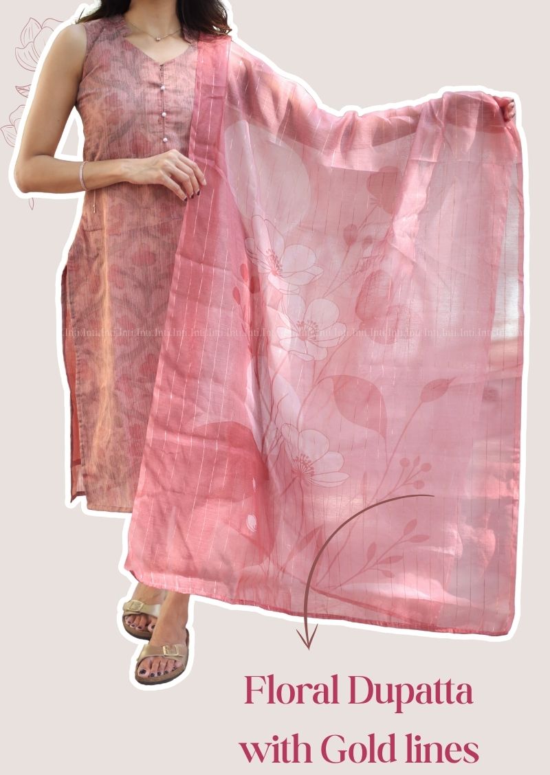 Rustine Ruffle Top & Dupatta Set