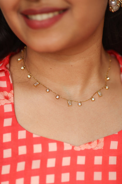 Geometric Drop Station Necklace