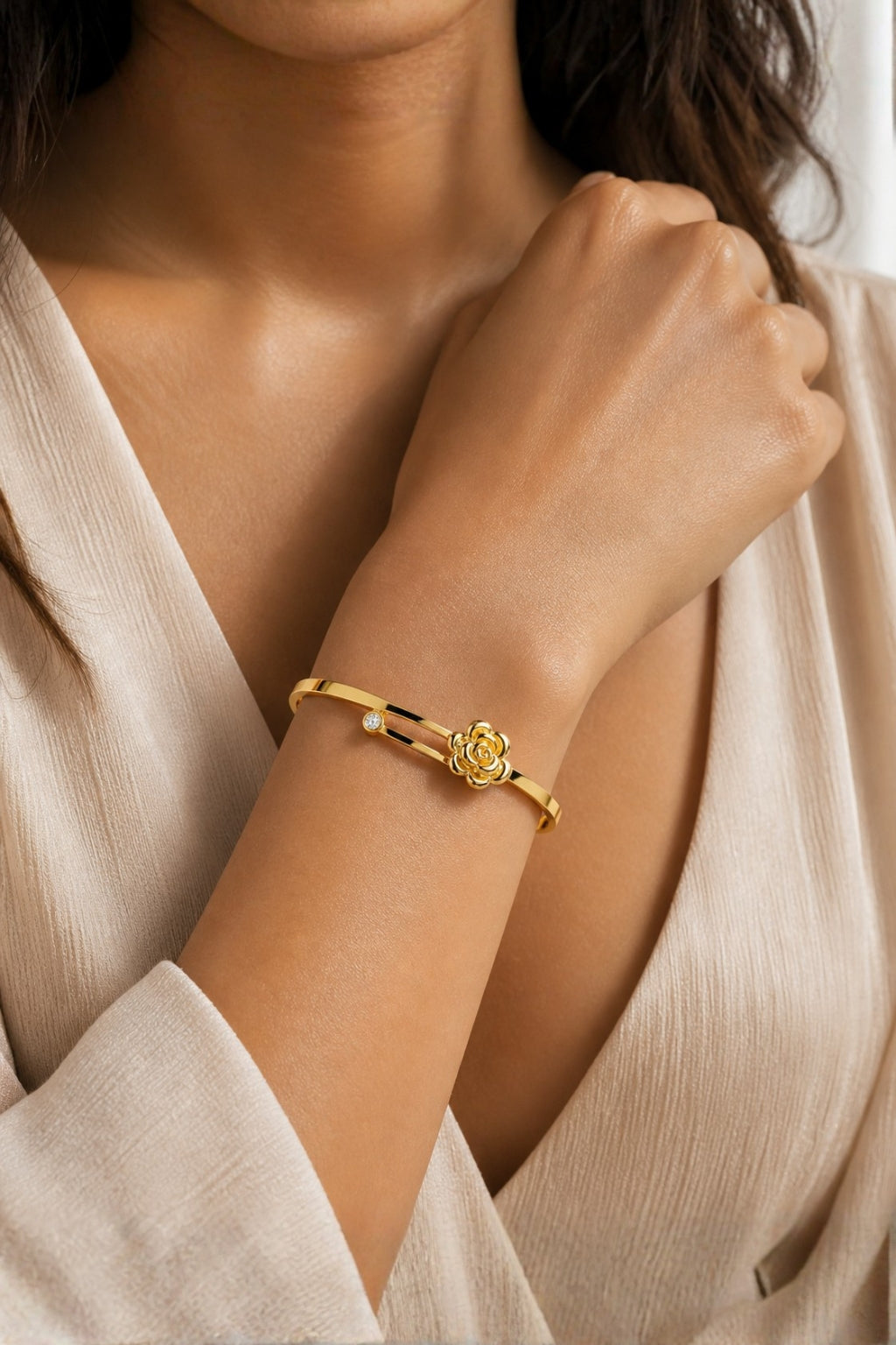 3D Rose Accent Bracelet