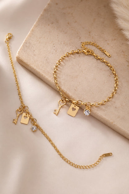Heart Key Bracelet