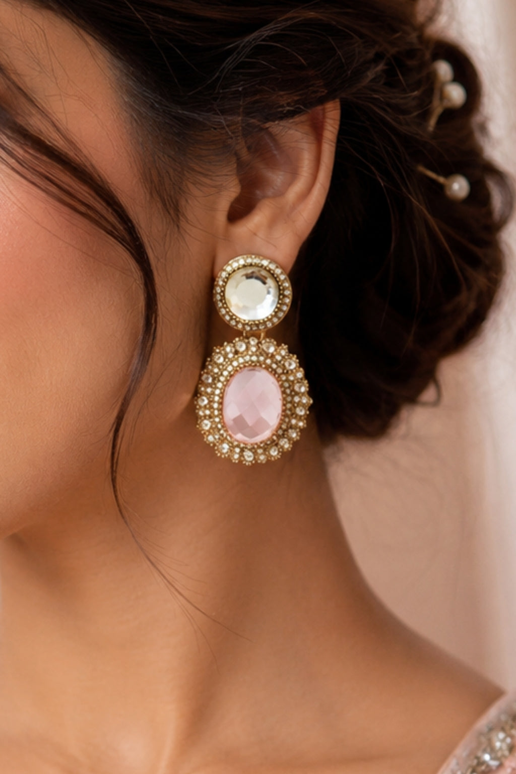 Rosaara blush Earrings