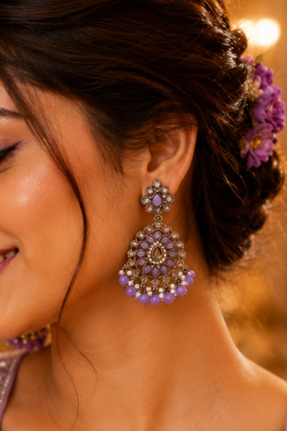 Rosette Lavender Earrings
