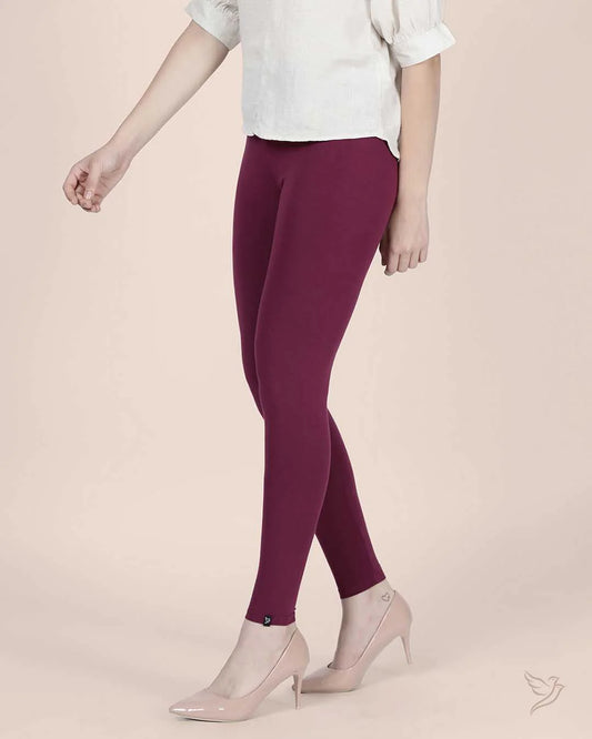 Twin Birds Ankle Legging - Mulberry