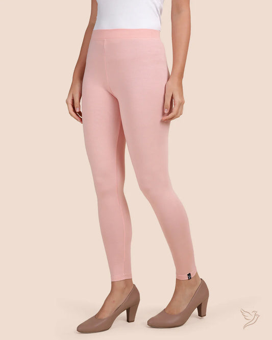 Twin Birds Churidar Legging - Peach Pink