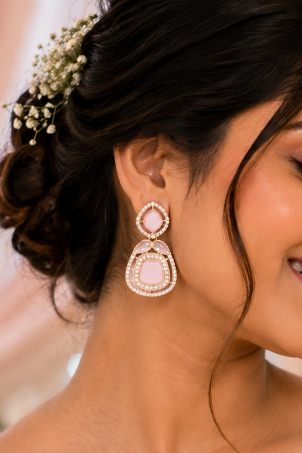 Zehra Blush Frame Earrings