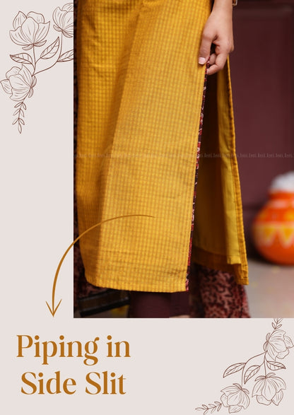 Dewy Amber Top & Dupatta Set