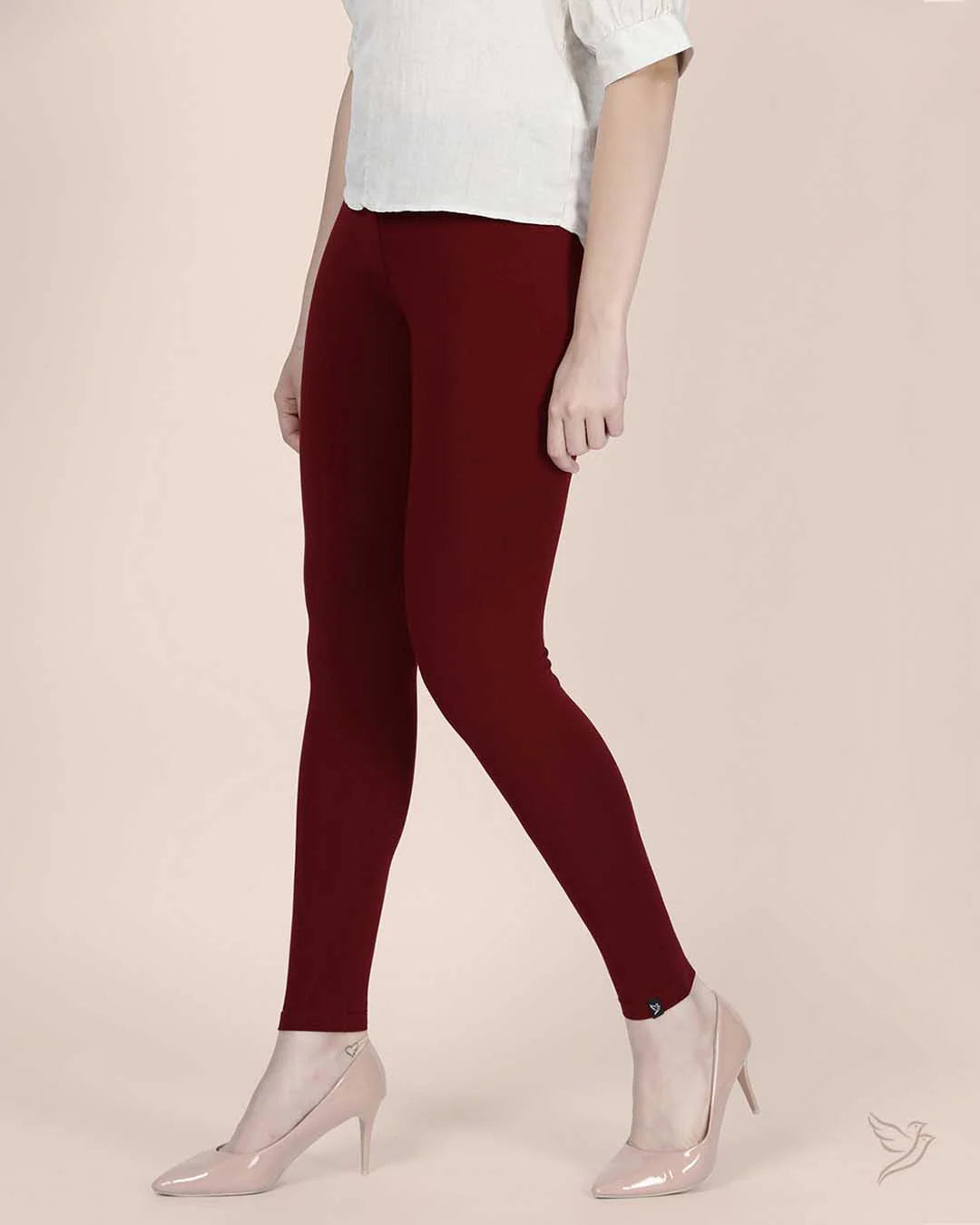 Twin Birds Ankle Legging - Cherry Berry