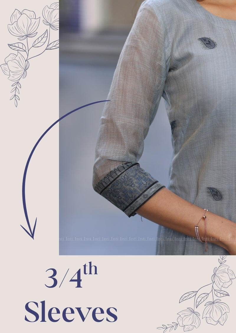 Blue Blossom Top & Dupatta Set