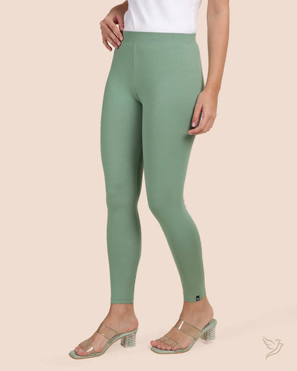 Twin Birds Ankle Legging - Mint Olive