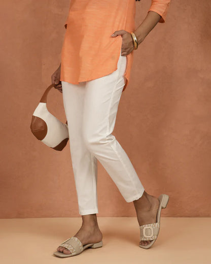 Twin Birds Cotton Straight Pant - Creme de la Crème