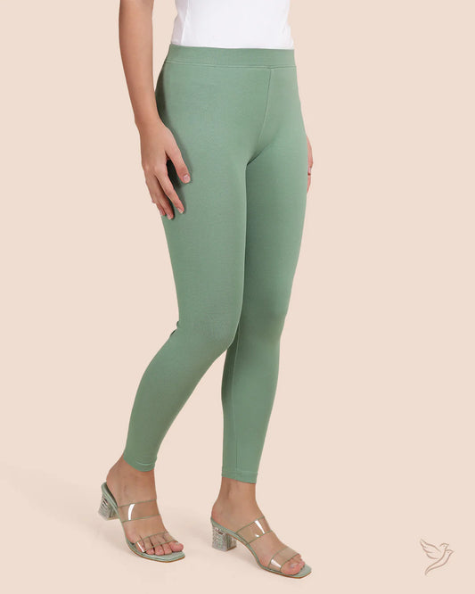 Twin Birds Ankle Legging - Mint Olive