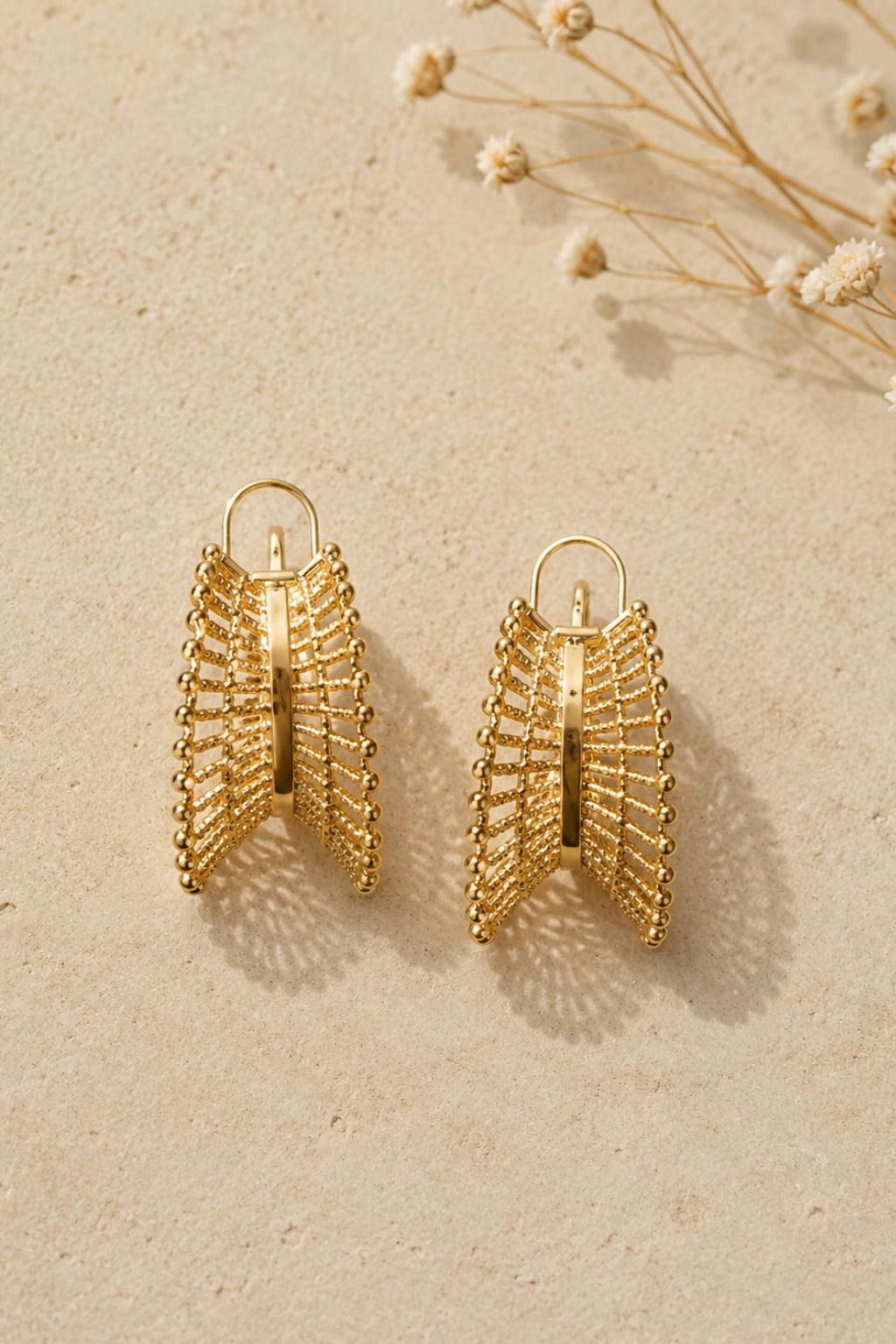 Filigree Fan Hoop Earrings