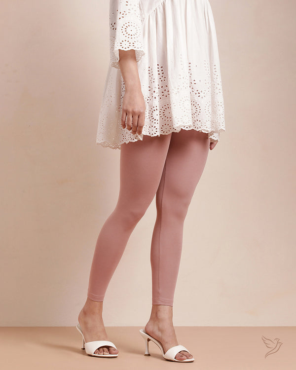 Twin Birds Ankle Legging - Rose Gold
