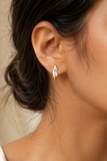 Emerald Cut Spark Earrings