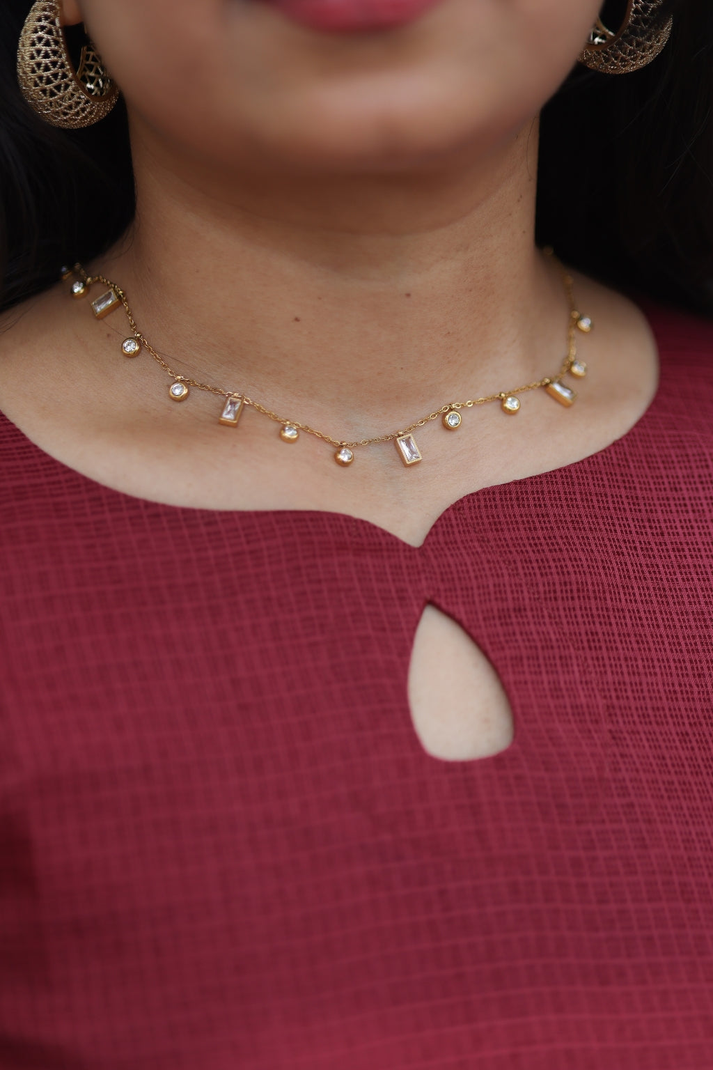 Geometric Drop Station Necklace