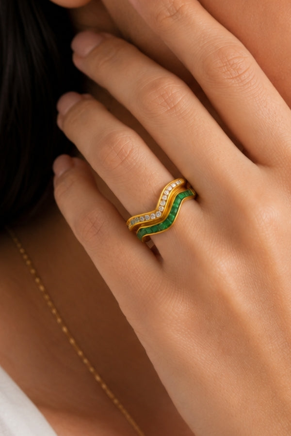 Twin Chevron Ring