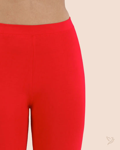 Twin Birds Ankle Legging - Tomato Red