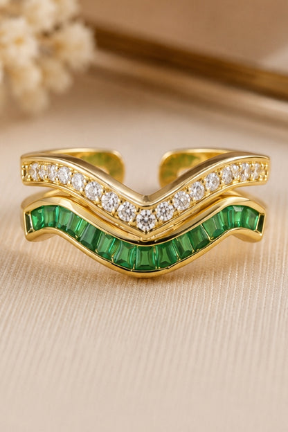 Twin Chevron Ring