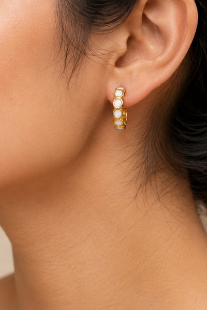 White Halo Earrings