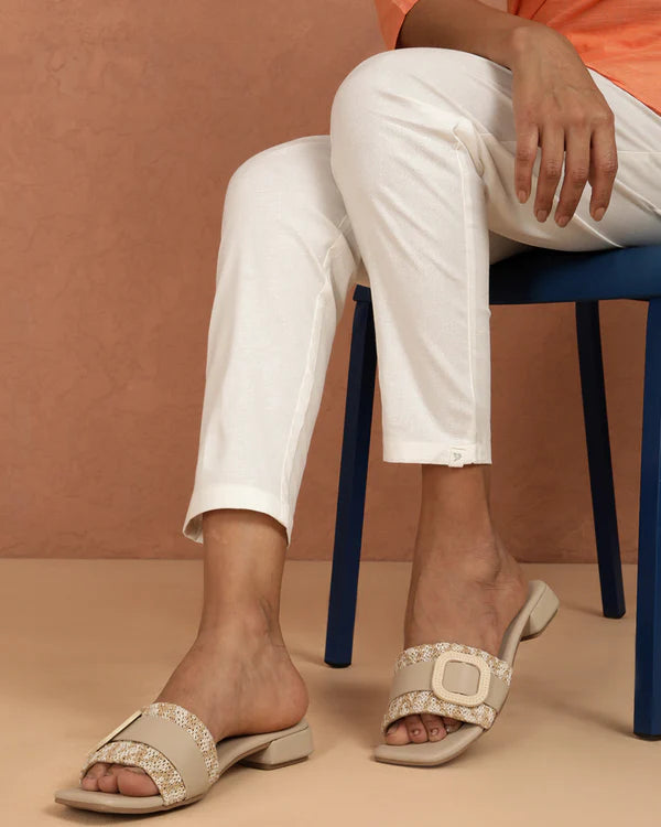 Twin Birds Cotton Straight Pant - Creme de la Crème