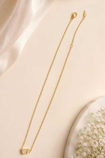 Double Heart Charm Neckchain