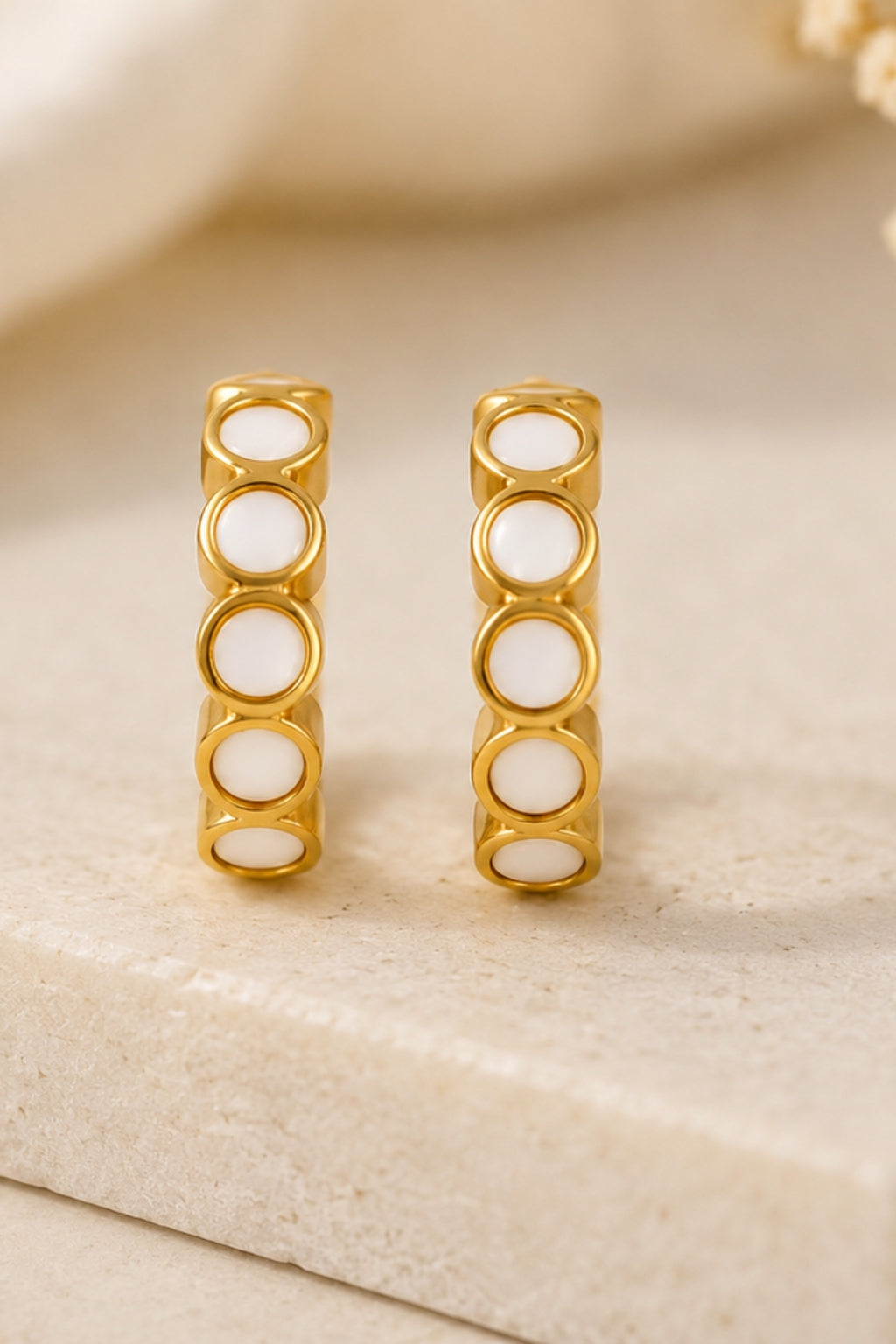 White Halo Earrings
