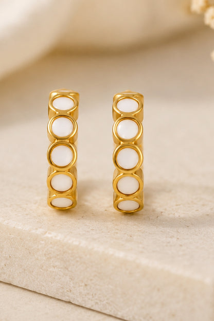 White Halo Earrings
