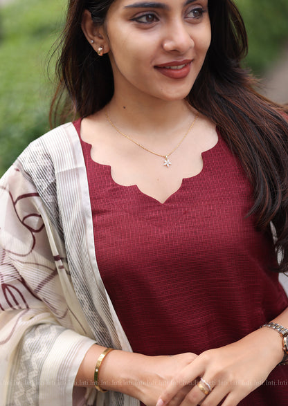 Earthen Ember Top & Dupatta set