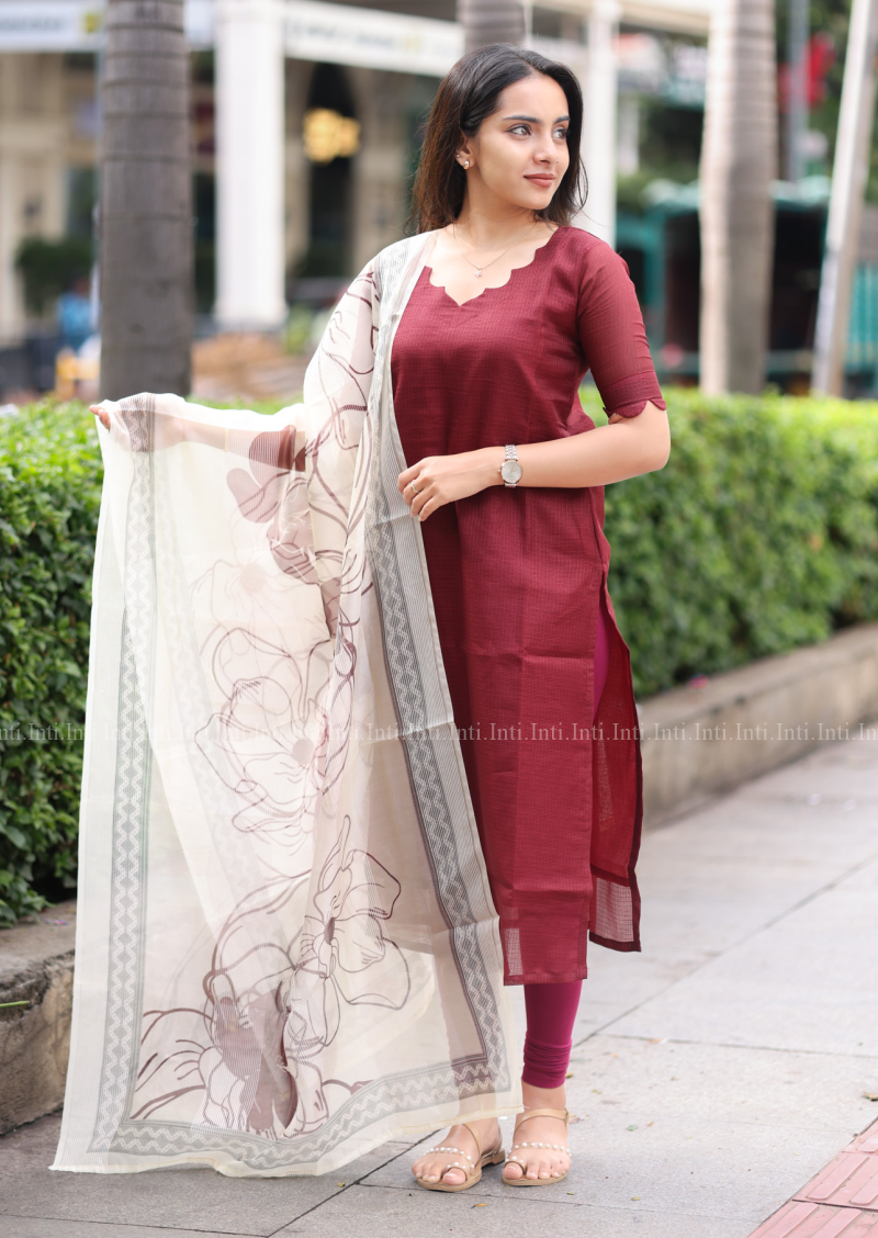 Earthen Ember Top & Dupatta set