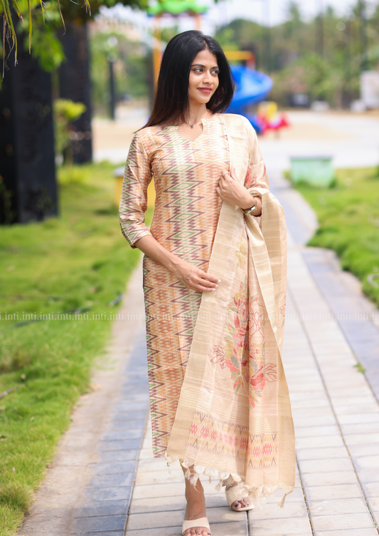 Almond Delight Top & Dupatta Set