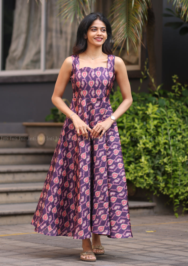 Plum ikat grace Dress