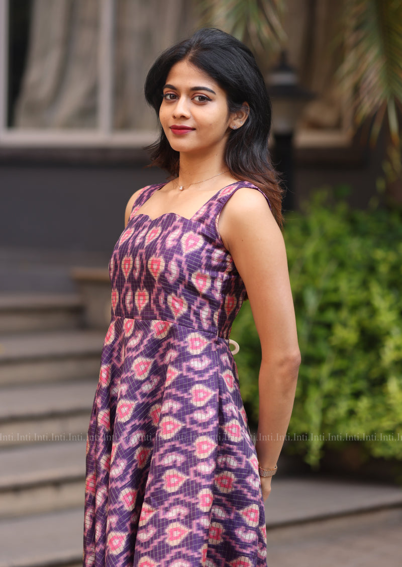 Plum ikat grace Dress