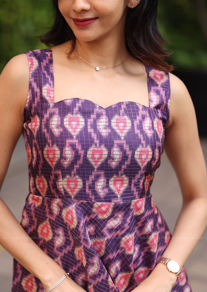 Plum ikat grace Dress