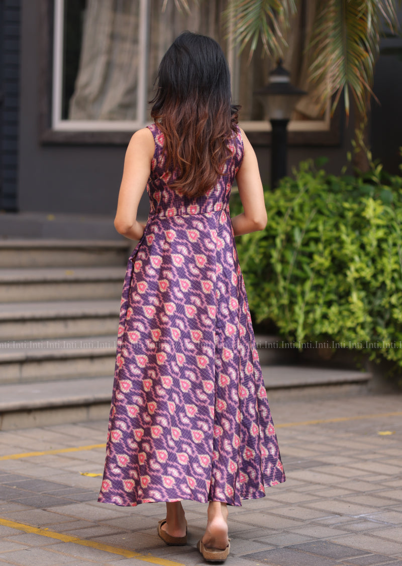 Plum ikat grace Dress