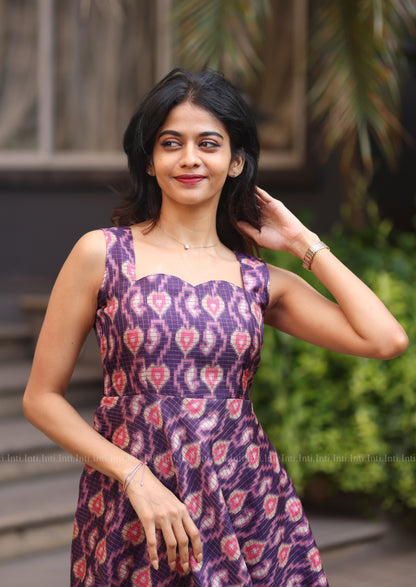 Plum ikat grace Dress