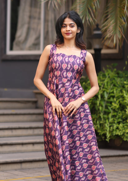 Plum ikat grace Dress