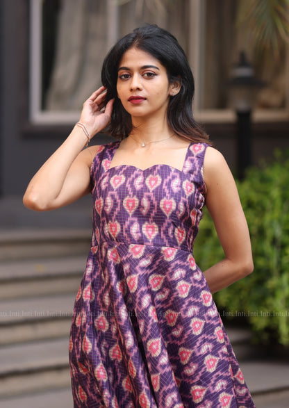 Plum ikat grace Dress
