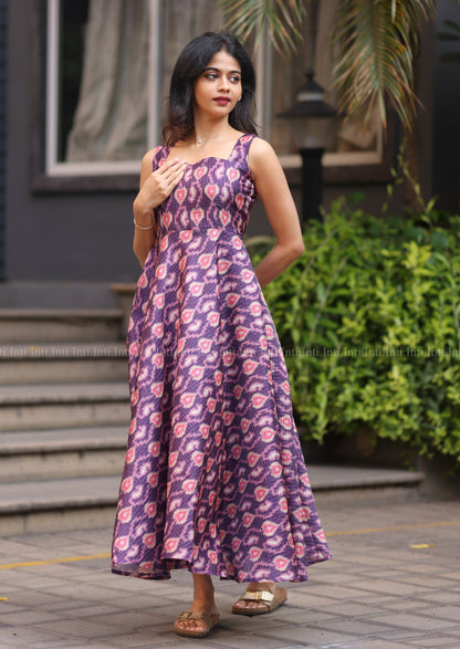 Plum ikat grace Dress