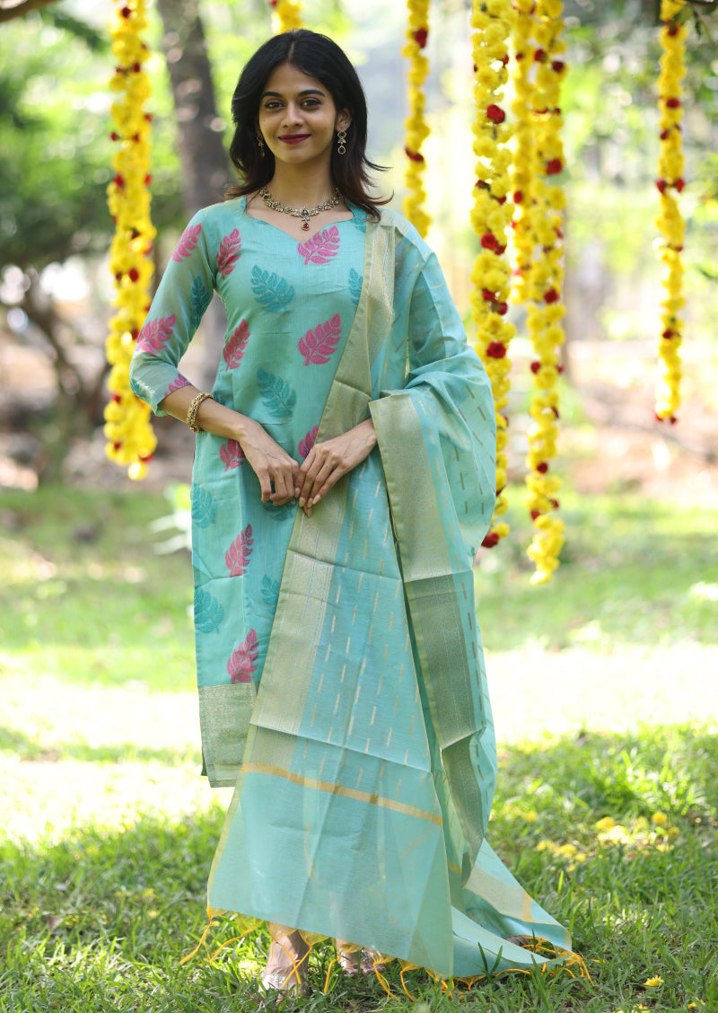 Aqua Leaf - Salwar Suit