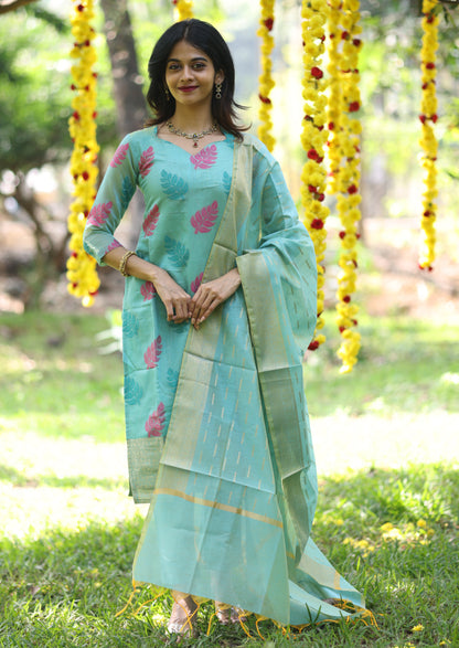 Aqua Leaf - Salwar Suit