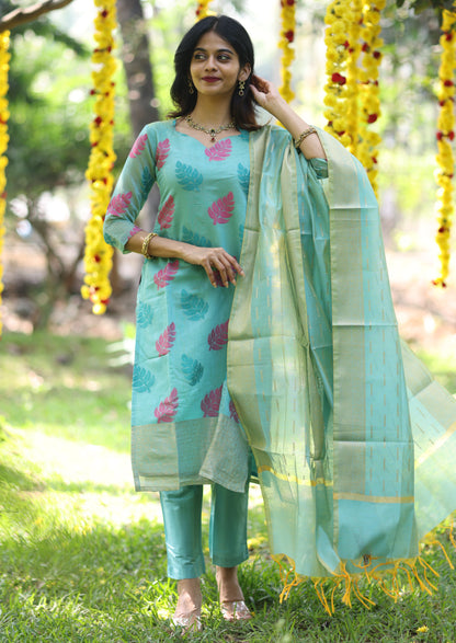 Aqua Leaf - Salwar Suit