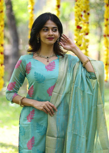 Aqua Leaf - Salwar Suit