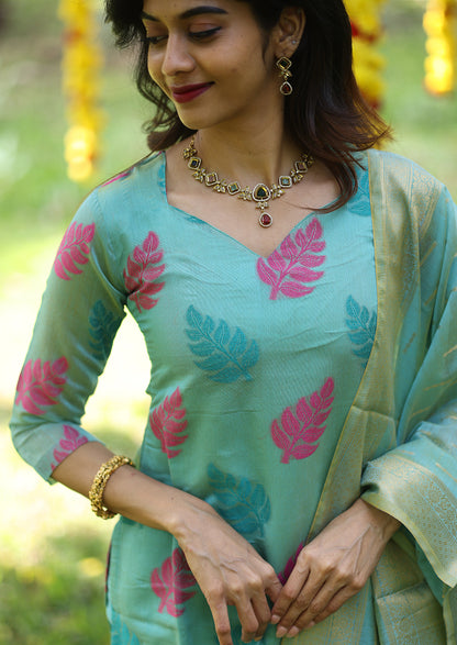 Aqua Leaf - Salwar Suit